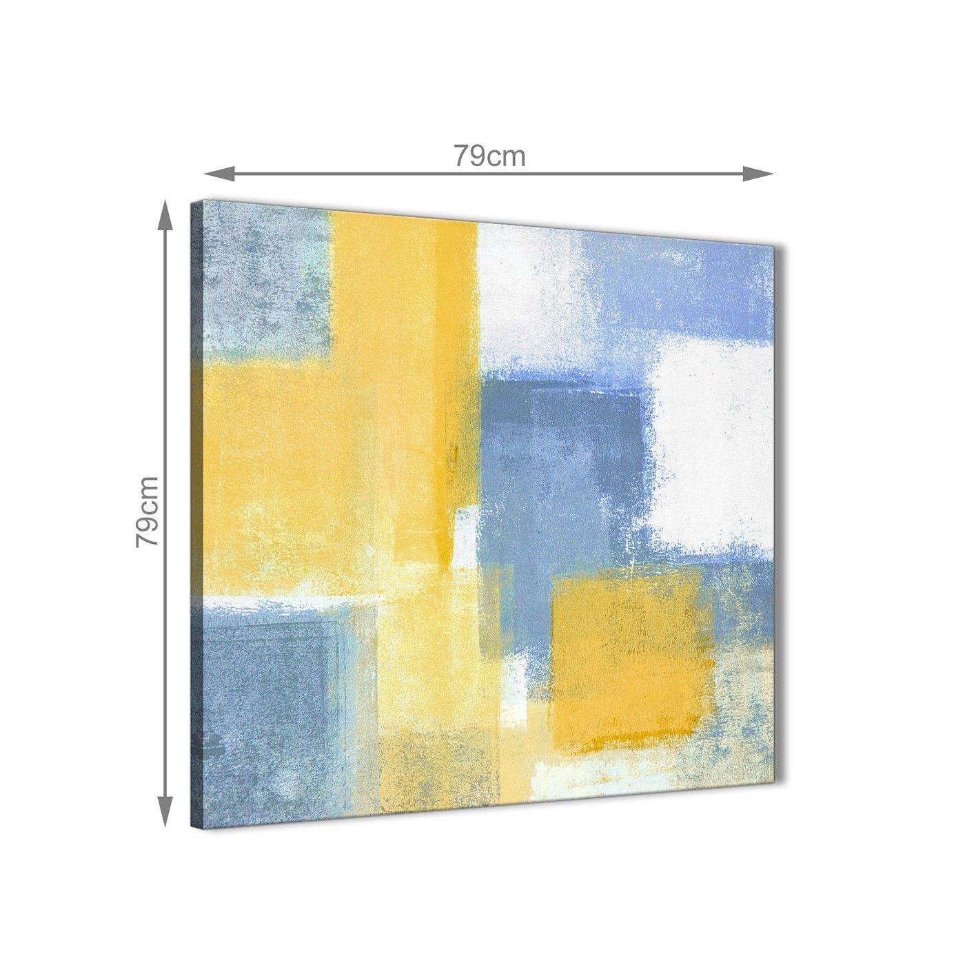 Mustard Yellow Blue Abstract Office Canvas Wall Art Decor 1s371l Pertaining To Yellow Wall Art (View 11 of 20)