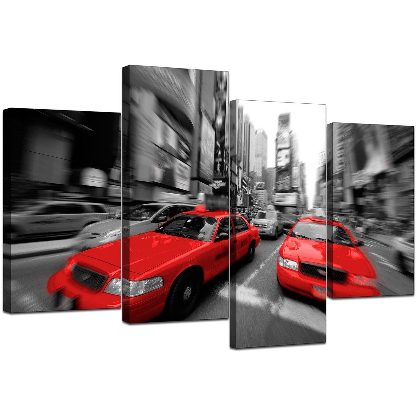 New York Canvas Prints In Black White & Red – For Living Room Throughout Red And Black Canvas Wall Art (View 14 of 20)