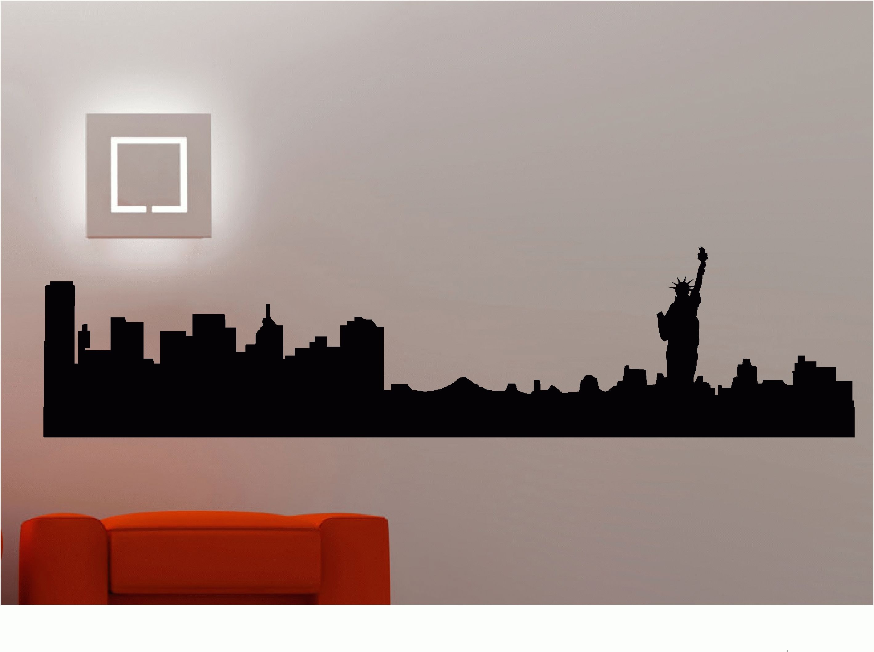 New York City Skyline Wall Stickers / Wall Decals Vinyl Art Decals With Regard To New York City Wall Art (View 9 of 20)