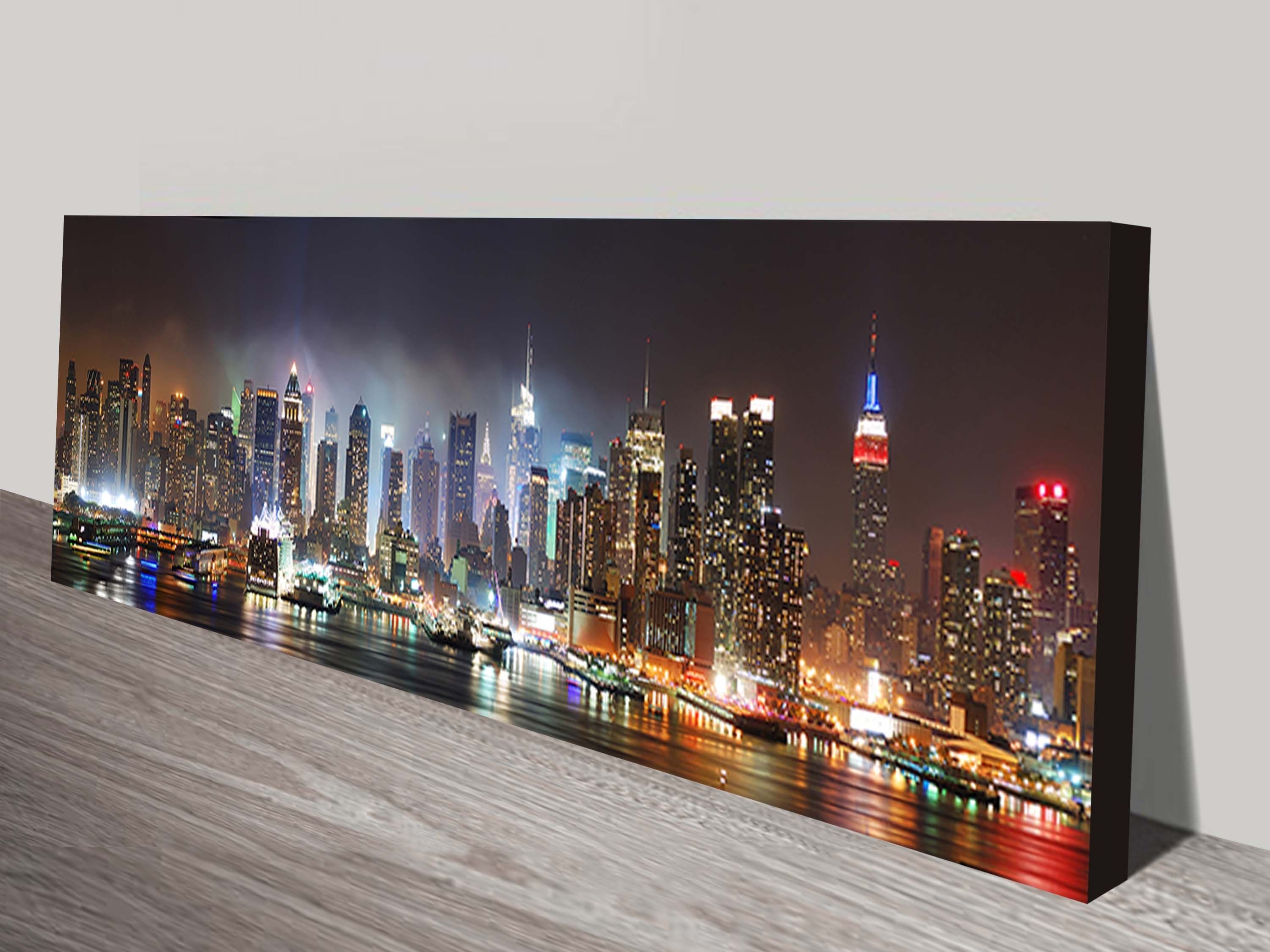 New York Skyline Panorama Photo Canvas Wall Art Print Usa Within New York Canvas Wall Art (Photo 1 of 20)