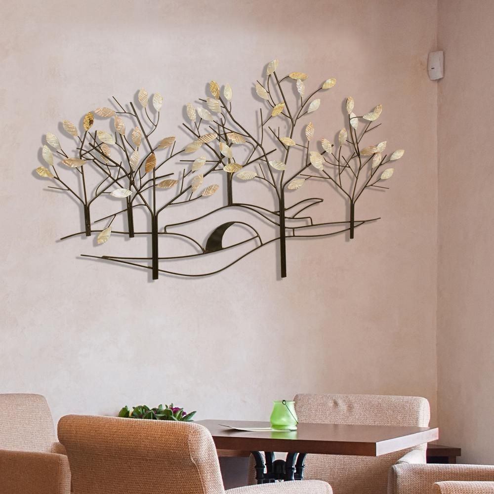 Oil Rubbed Bronze Tree Lined Street Metal Work Wall Decor 2158 – The In Bronze Wall Art (View 7 of 20)