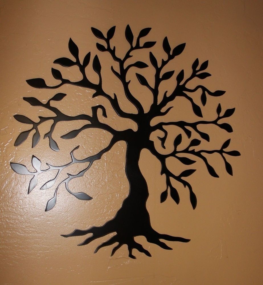 Olive Tree –tree Of Life Black 14" Metal Wall Art Decor | Ebay Within Tree Of Life Metal Wall Art (Photo 5 of 20)