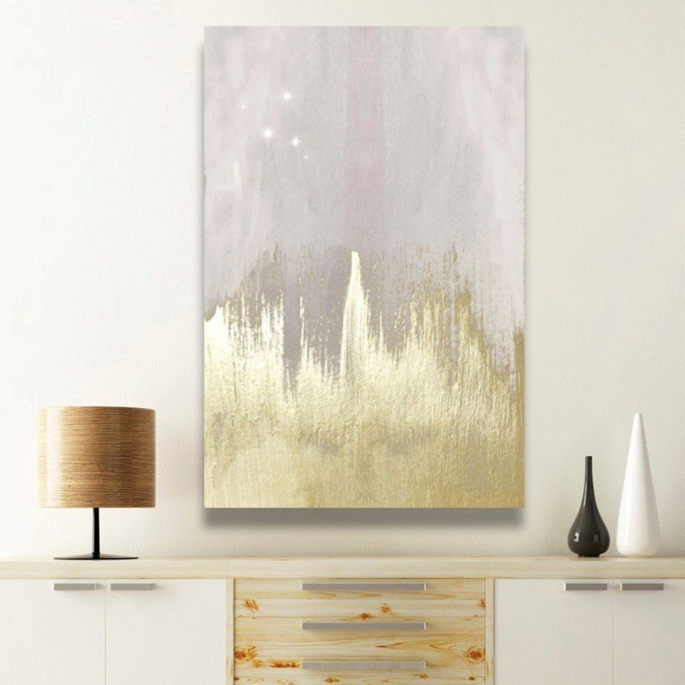 Oliver Gal Off White Starry Night Canvas Wall Art – Think Beyond For Gray Canvas Wall Art (View 15 of 20)
