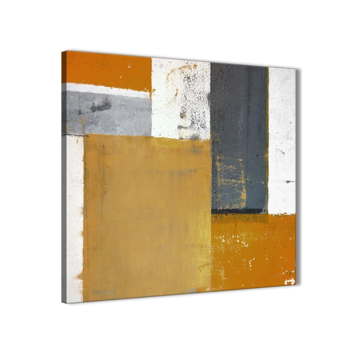 Orange Grey Abstract Painting Canvas Wall Art Print – Modern 64cm Intended For Modern Abstract Painting Wall Art (View 12 of 20)
