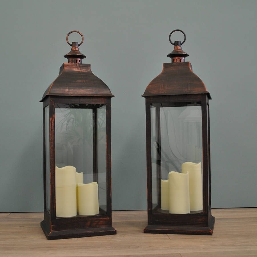Outdoor Lamp Timer Best Of Two Firenze Battery Operated Candle Regarding Outdoor Timer Lanterns (Photo 15 of 20)