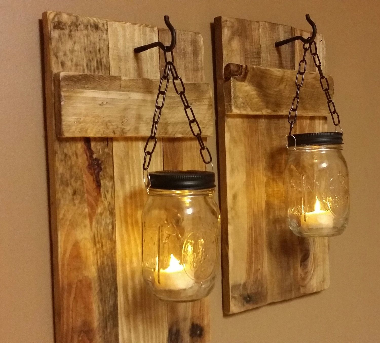 Outdoor Wall Lighting Ideas With Diy Hanging Mason Jar Candle Throughout Outdoor Jar Lanterns (View 4 of 20)