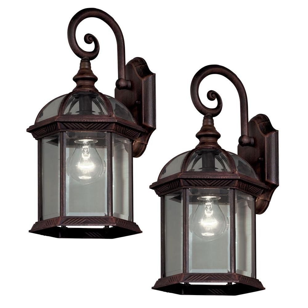 Outdoor Wall Mounted Lighting – Outdoor Lighting – The Home Depot For Large Outdoor Electric Lanterns (View 2 of 20)