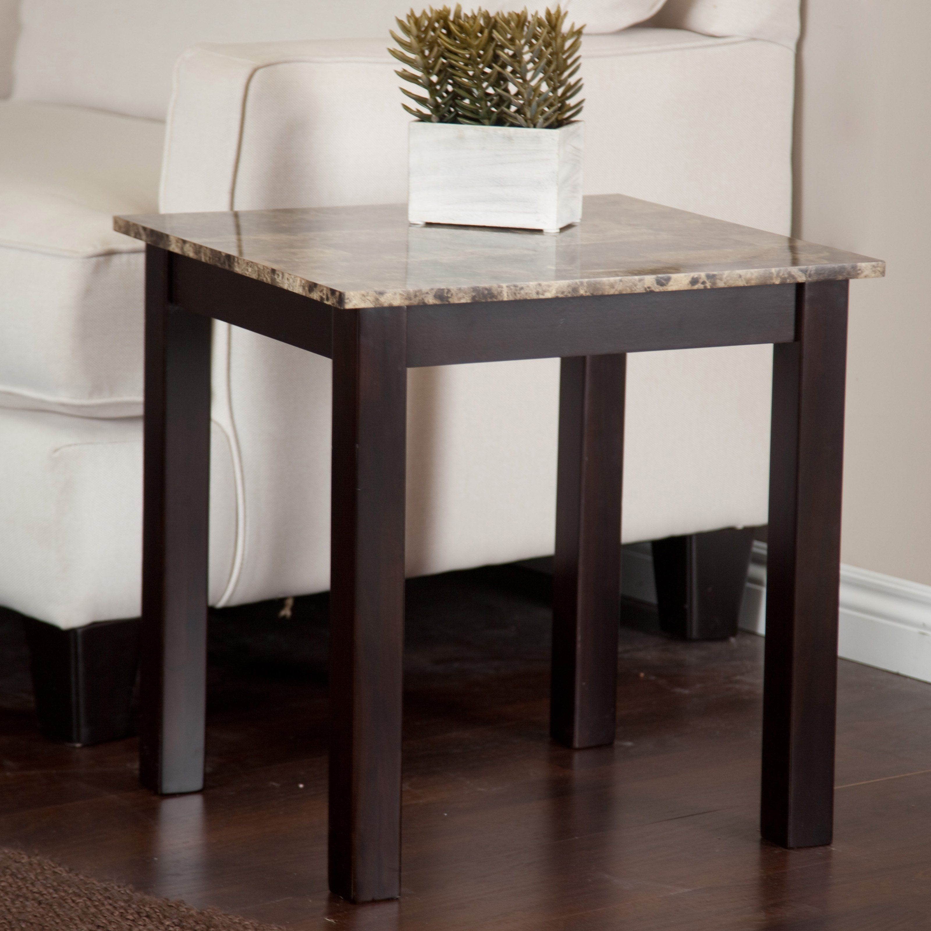 Palazzo Faux Marble End Table | Hayneedle Within Jackson Marble Side Tables (View 25 of 30)