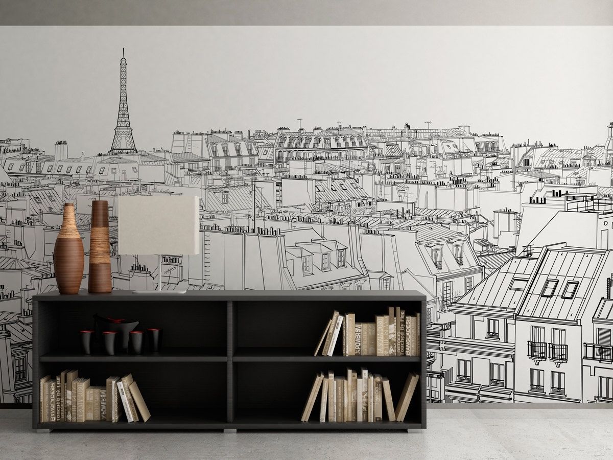 Paris Outlines Wall Art – Moonwallstickers Throughout Paris Wall Art (Photo 1 of 20)