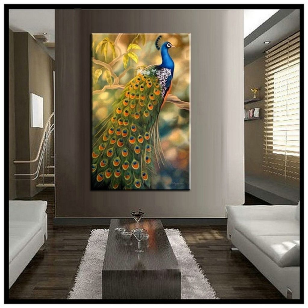 Peacock Large Vertical Wall Art : Andrews Living Arts – Fascinating Intended For Vertical Wall Art (Photo 1 of 20)