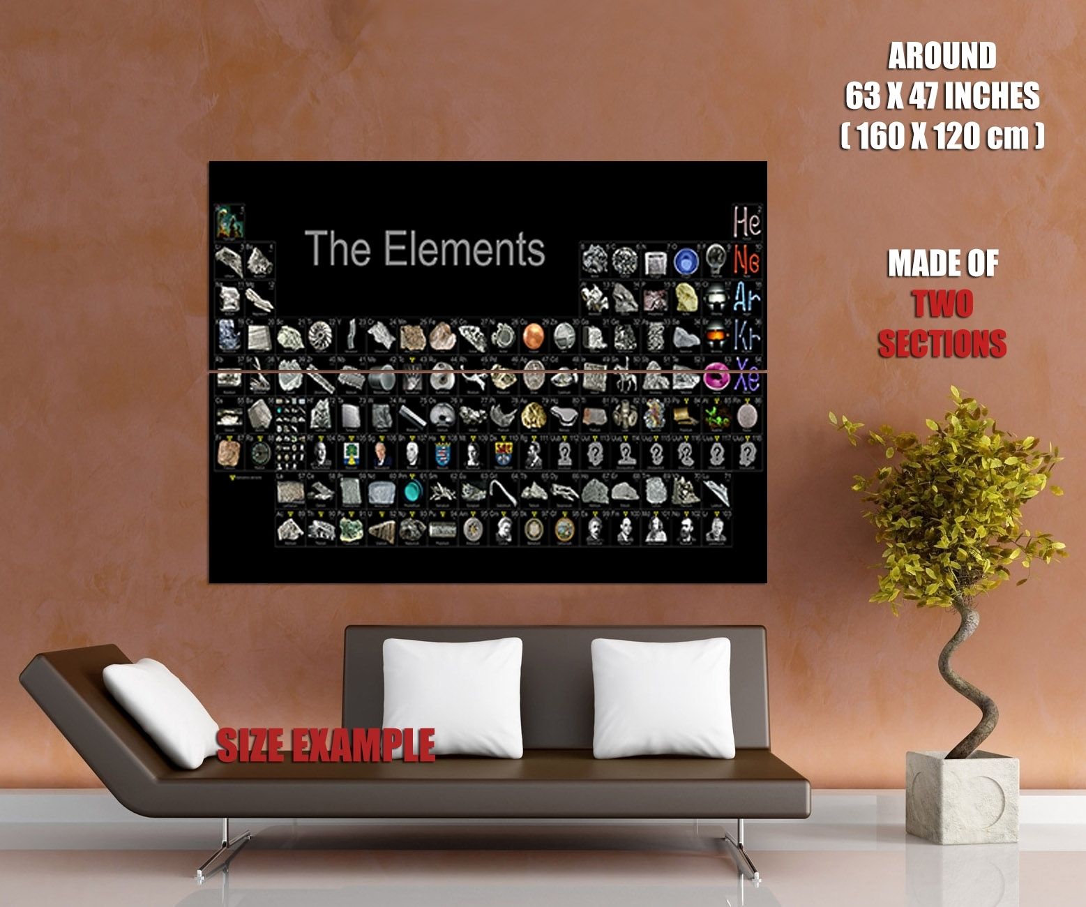 Periodic Table Of The Elements Realistic Wall Print Poster | Ebay For Periodic Table Wall Art (Photo 3 of 20)
