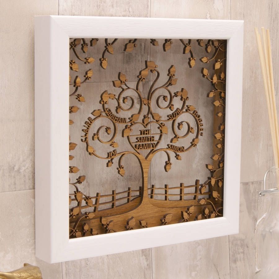 Personalised Wooden 3d Heart Family Tree Wall Arturban Twist Within Family Tree Wall Art (View 9 of 20)