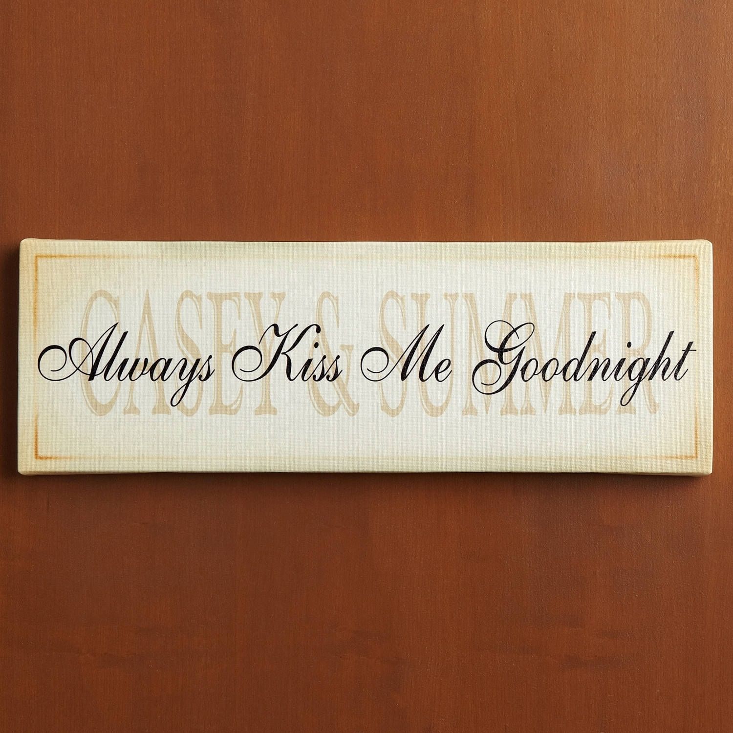 Personalized "always Kiss Me Goodnight" Canvas Wall Decor – Walmart Pertaining To Wall Art At Walmart (View 10 of 20)