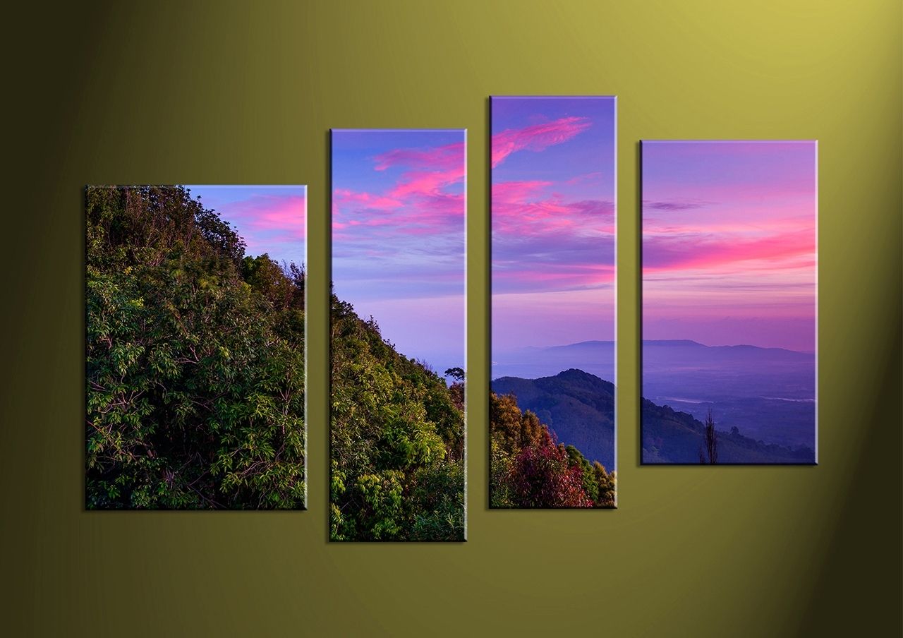 Piece Canvas Landscape Home Decor Multi Panel Art Vvvart Nice With Regard To Multi Panel Wall Art (View 19 of 20)