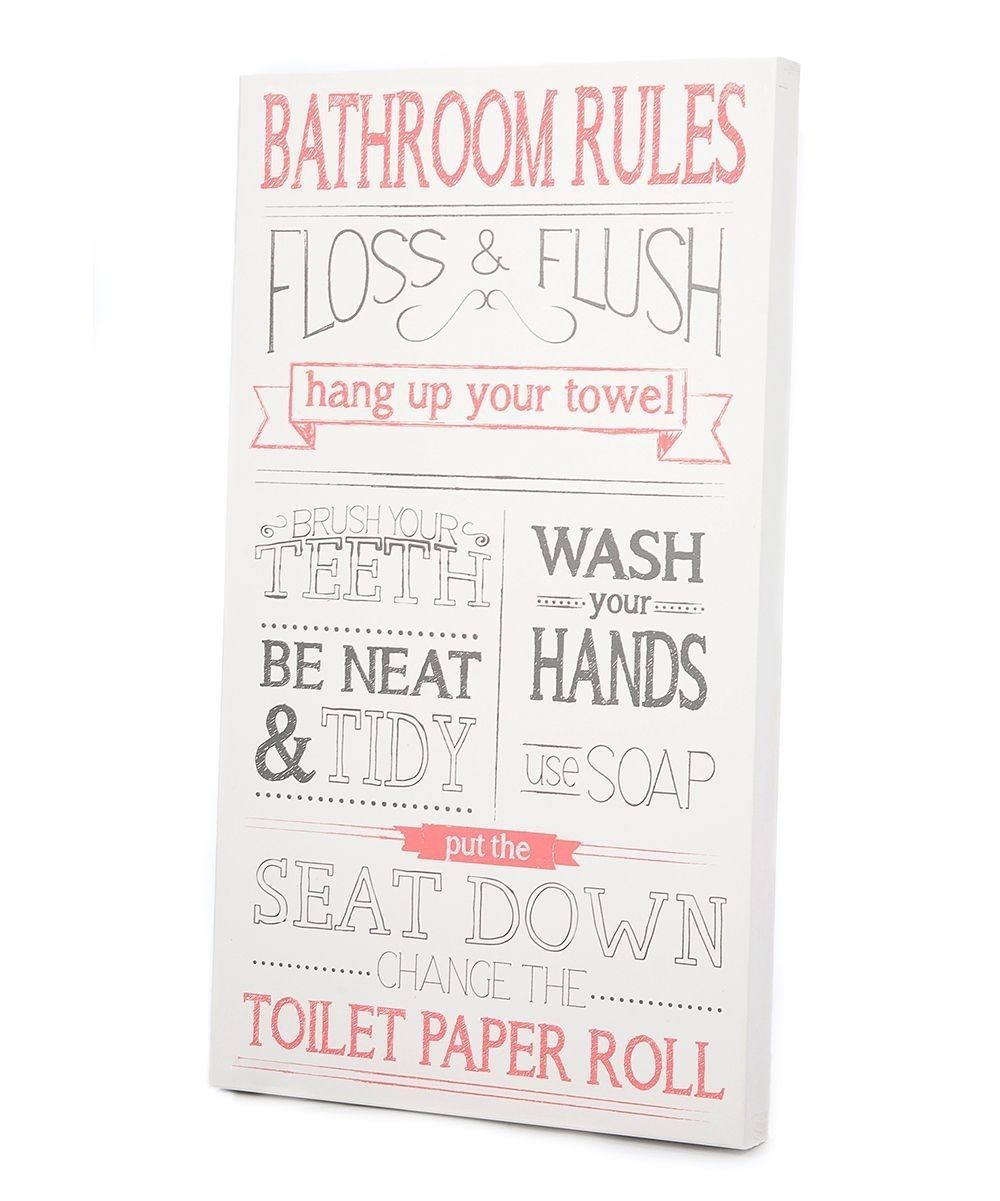 Pink & Gray 'bathroom Rules' Wall Art | Daily Deals For Moms, Babies In Bathroom Rules Wall Art (View 14 of 20)