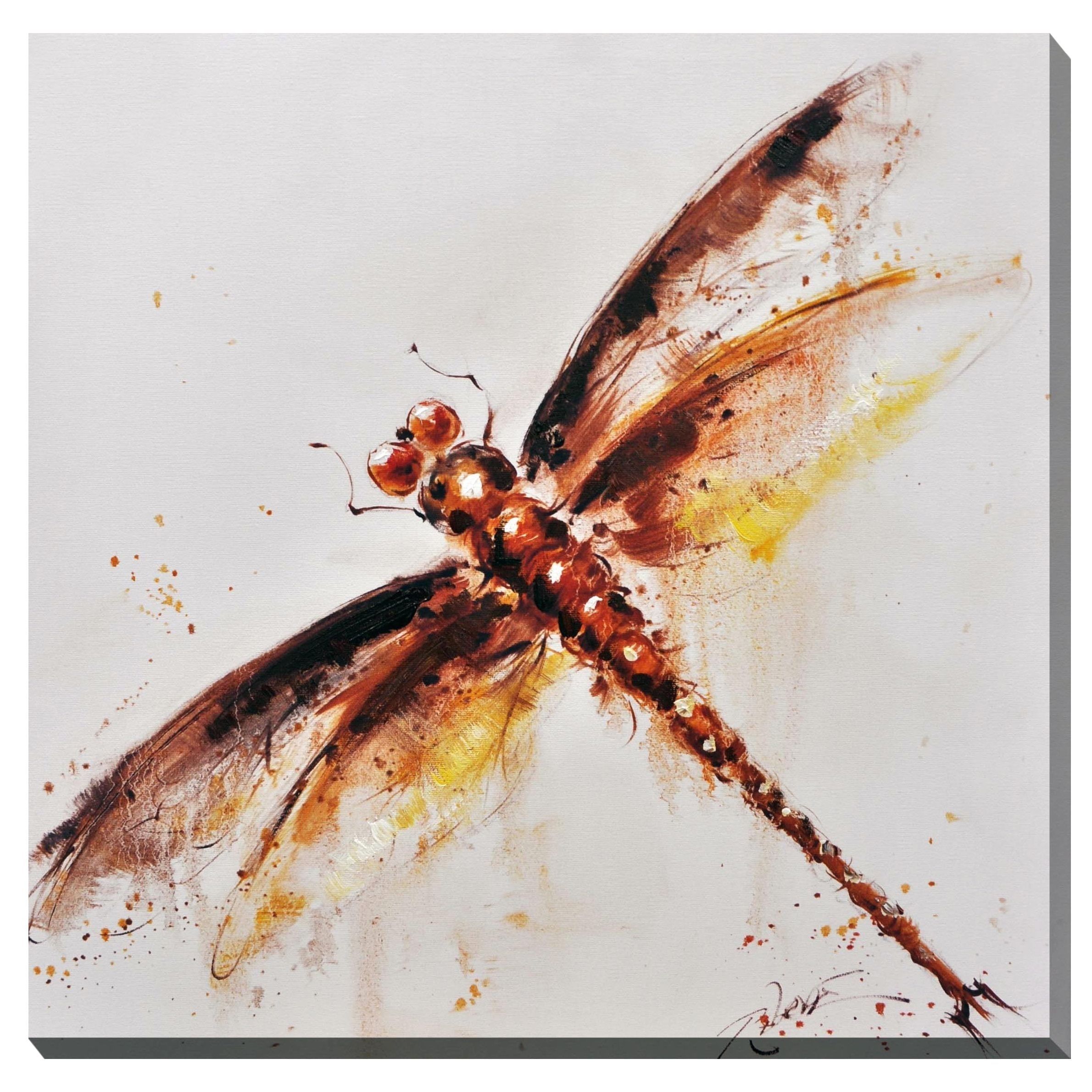 Porthos Home Dragonfly Canvas Print Wall Art | Water Colours In Dragonfly Painting Wall Art (View 16 of 20)