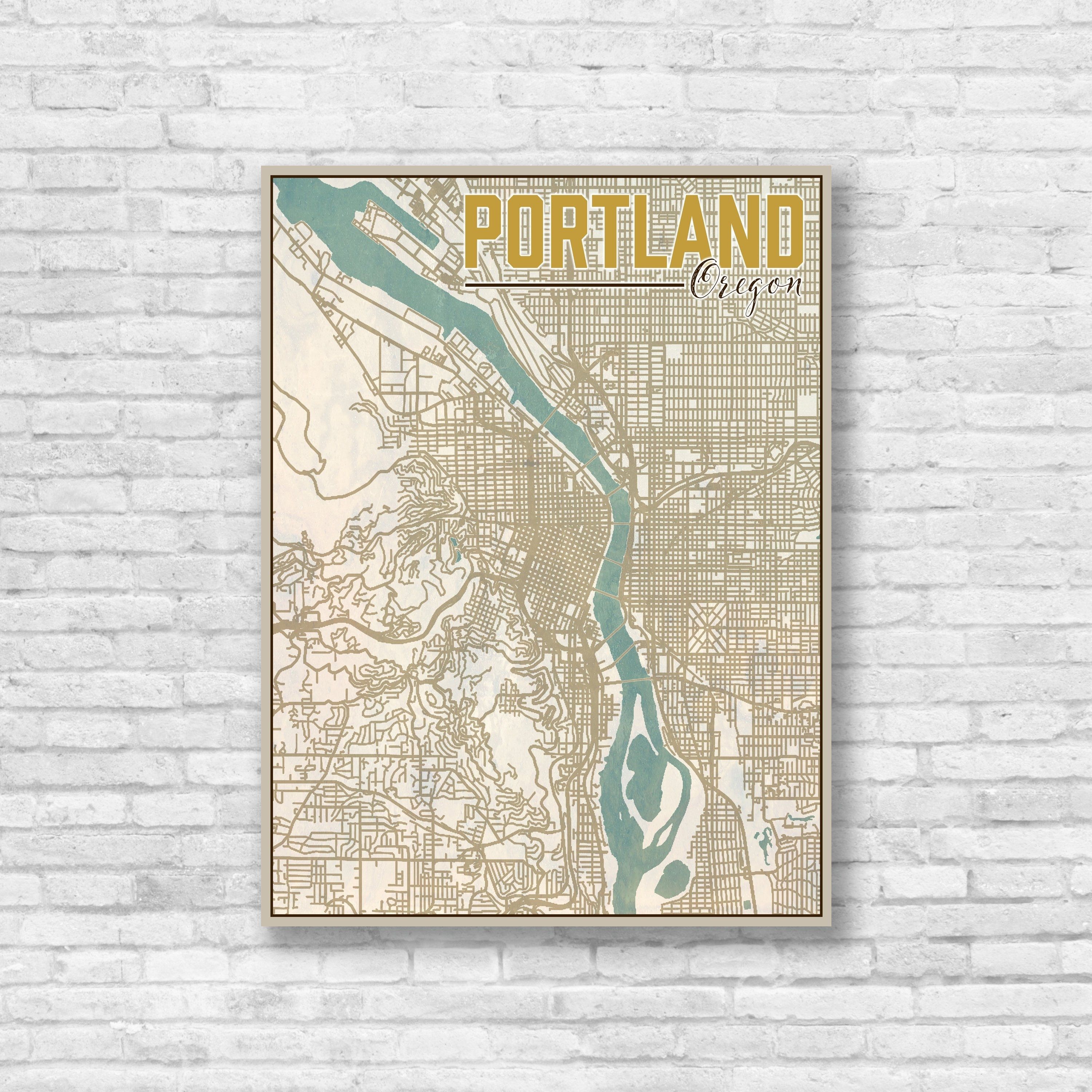 Portland, Oregon, Portland City Map, Map Of Portland, Map Print With Portland Map Wall Art (View 4 of 20)