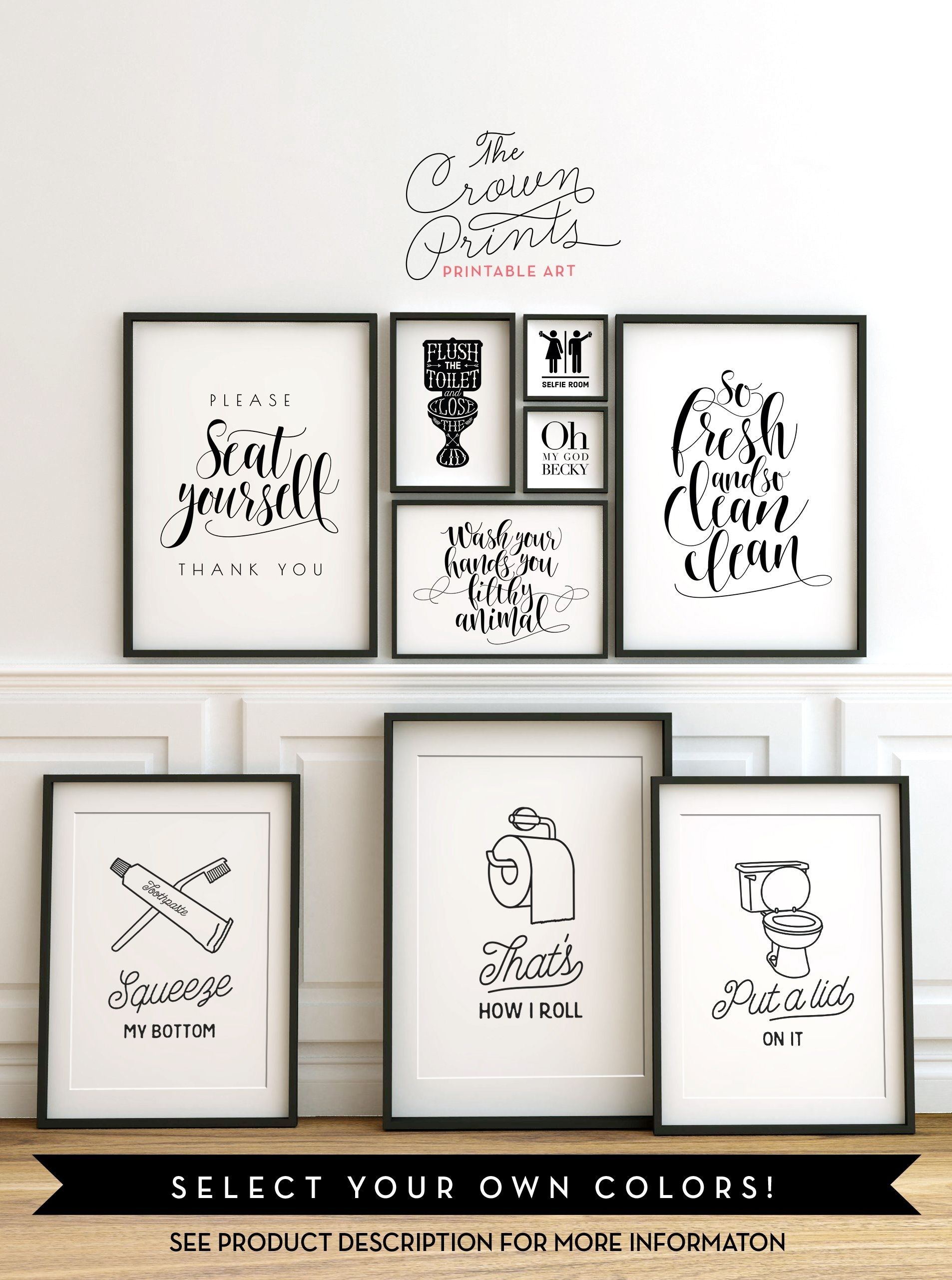 Printable Bathroom Wall Art From The Crown Prints On Etsy – Lots Of Throughout Bathroom Wall Art Decors (View 1 of 20)