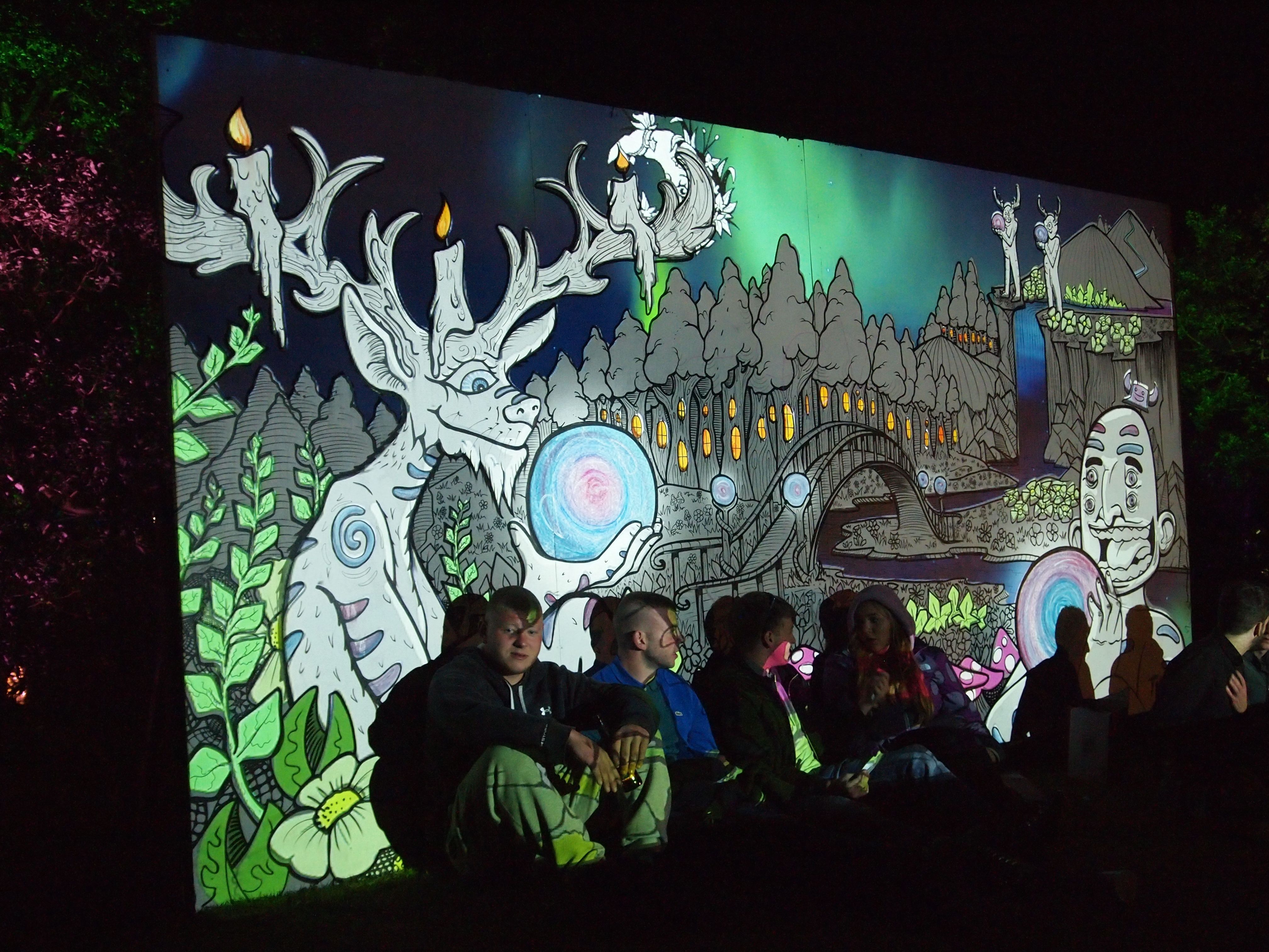 Projector Wall Art Unique Kelburn Projection Mapped Mural Ross With Regard To Ross Wall Art (View 16 of 20)