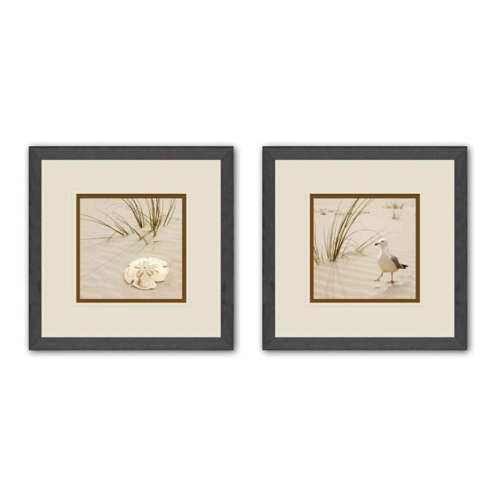Ptm Images 16 In. X 16 In. "sand Shell" Double Matted Framed Wall Pertaining To Set Of 2 Framed Wall Art (Photo 4 of 20)
