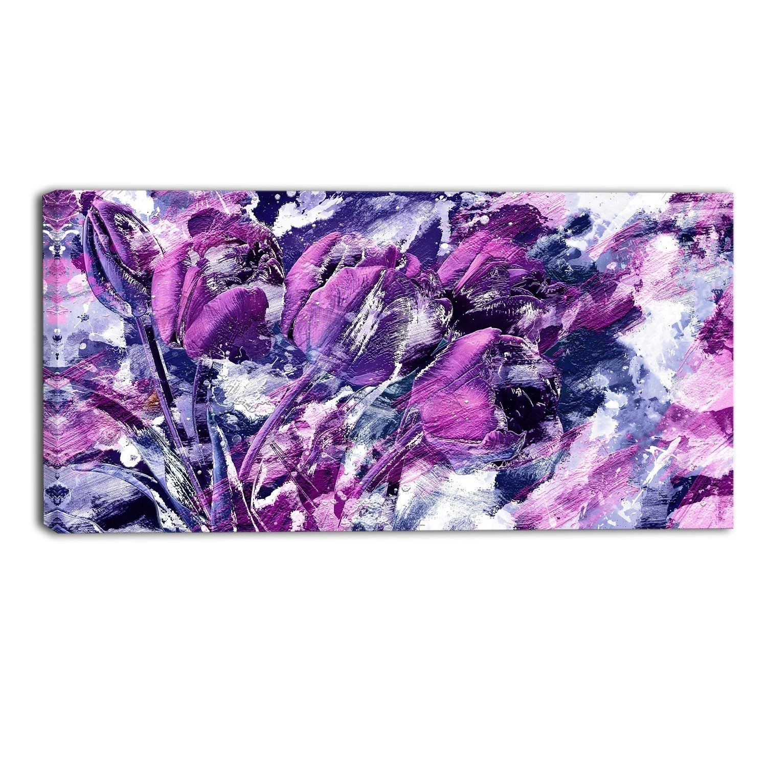Purple Bliss Floral Canvas Wall Art Print Jplt Fancy Purple Canvas Within Purple Wall Art (View 5 of 20)