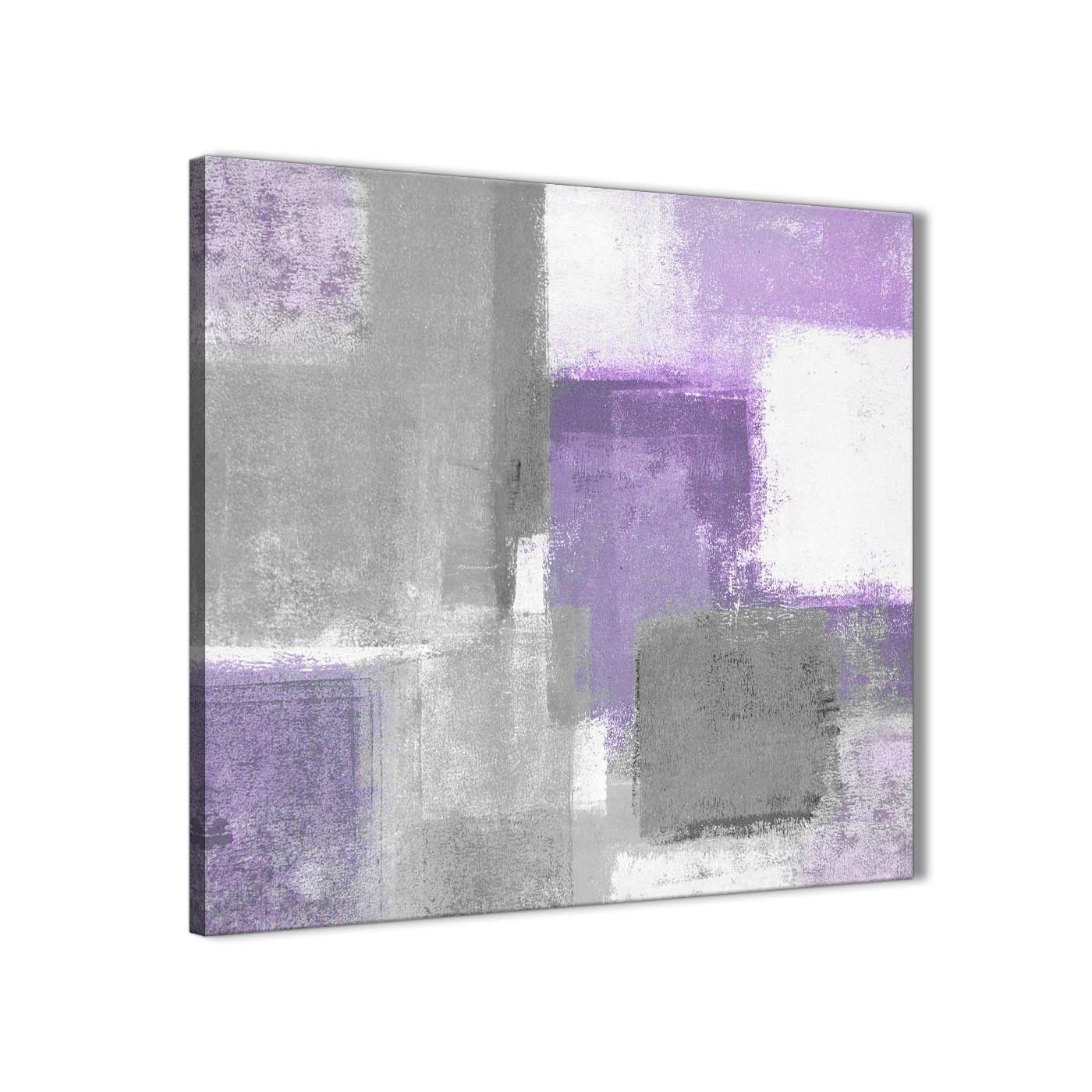 Purple Grey Painting Bathroom Canvas Wall Art Accessories – Abstract Regarding Purple And Grey Wall Art (Photo 15 of 20)