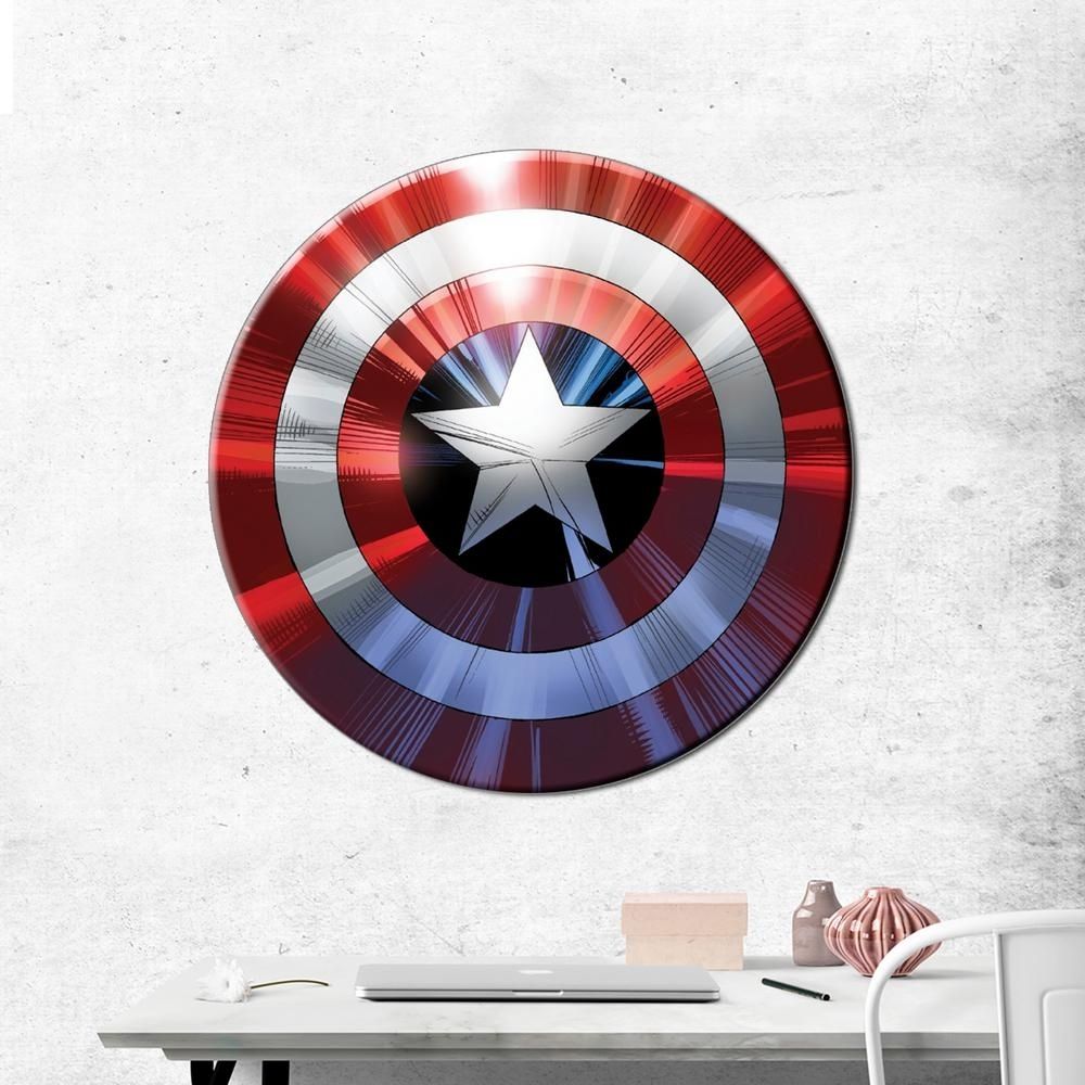 Pyramid America 27 In. Round "captain America – Shield" Printed Intended For Captain America Wall Art (Photo 7 of 20)