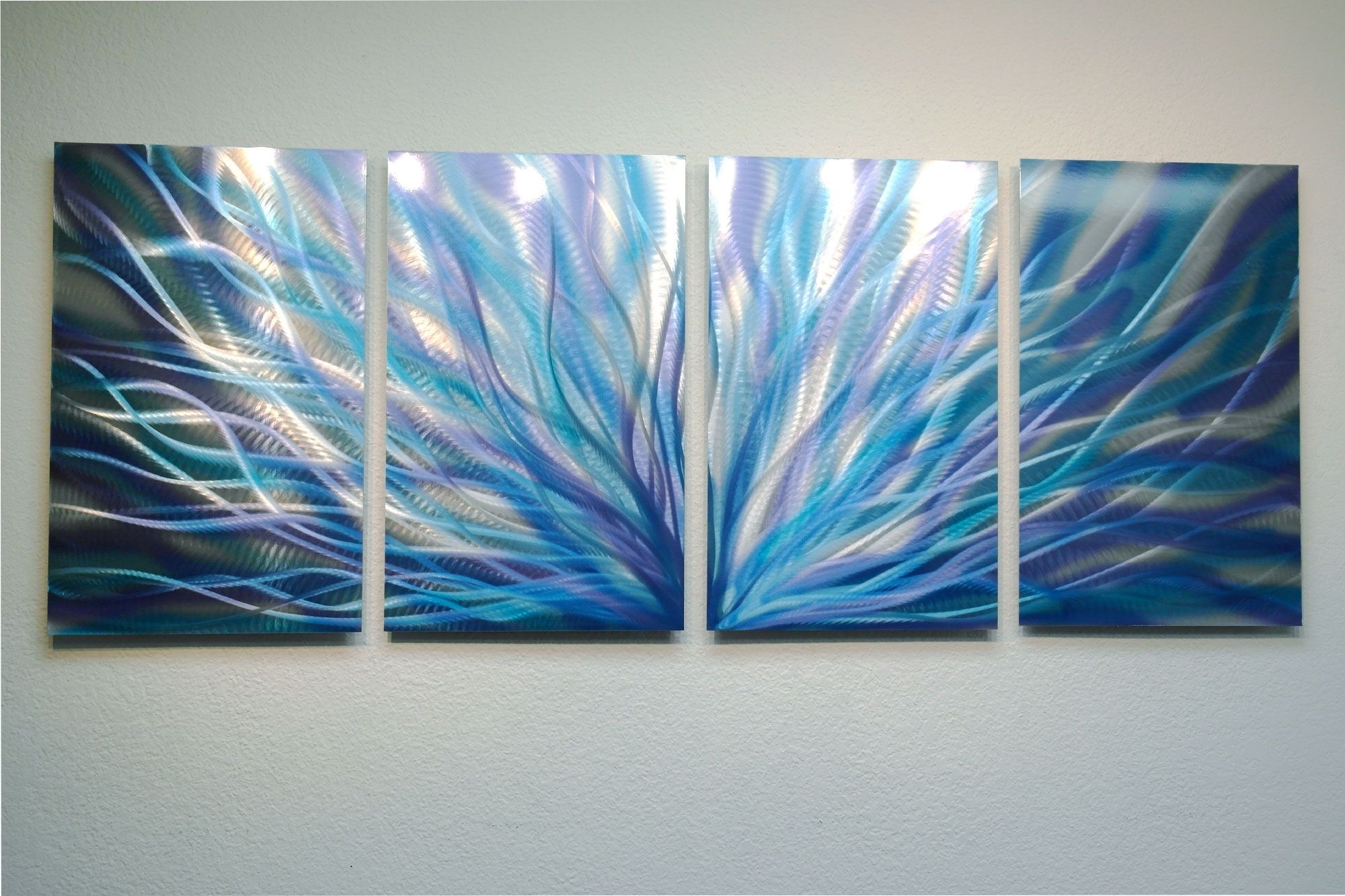 Radiance Twisted Blue – Abstract Metal Wall Art Contemporary Modern Inside Blue Wall Art (View 13 of 20)