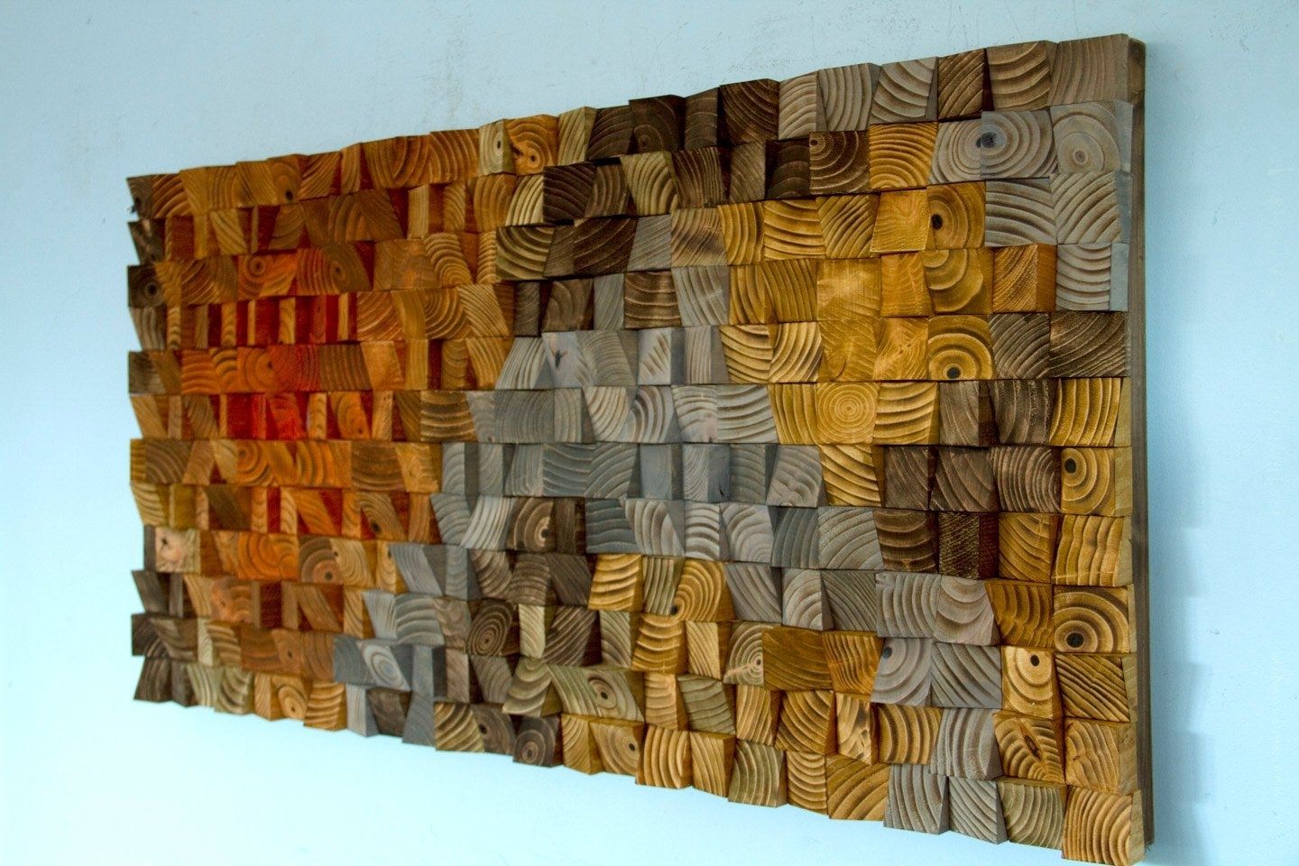 wood wall art decor colorful long