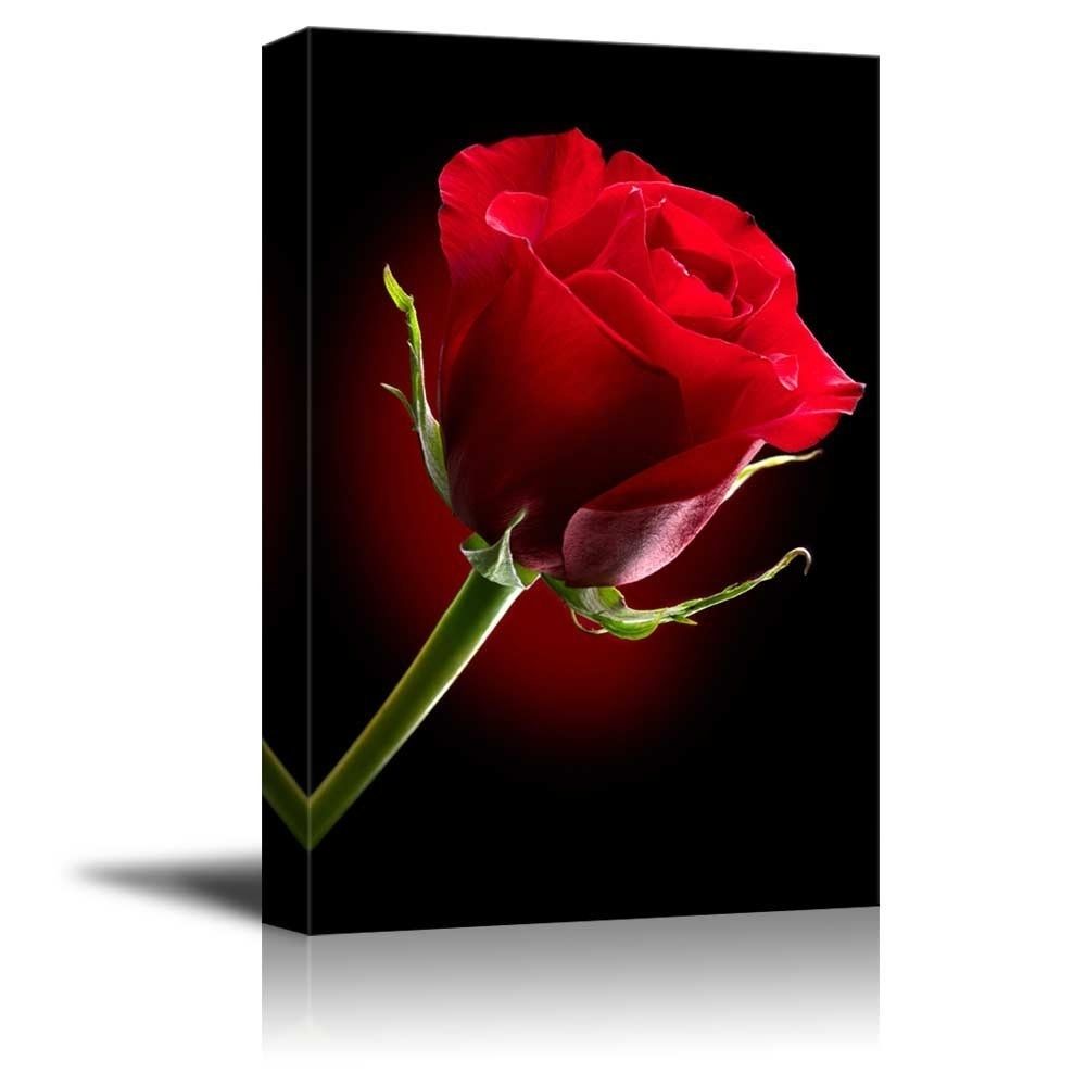 Red Flower Wall Art: Amazon Within Red Wall Art (View 14 of 20)