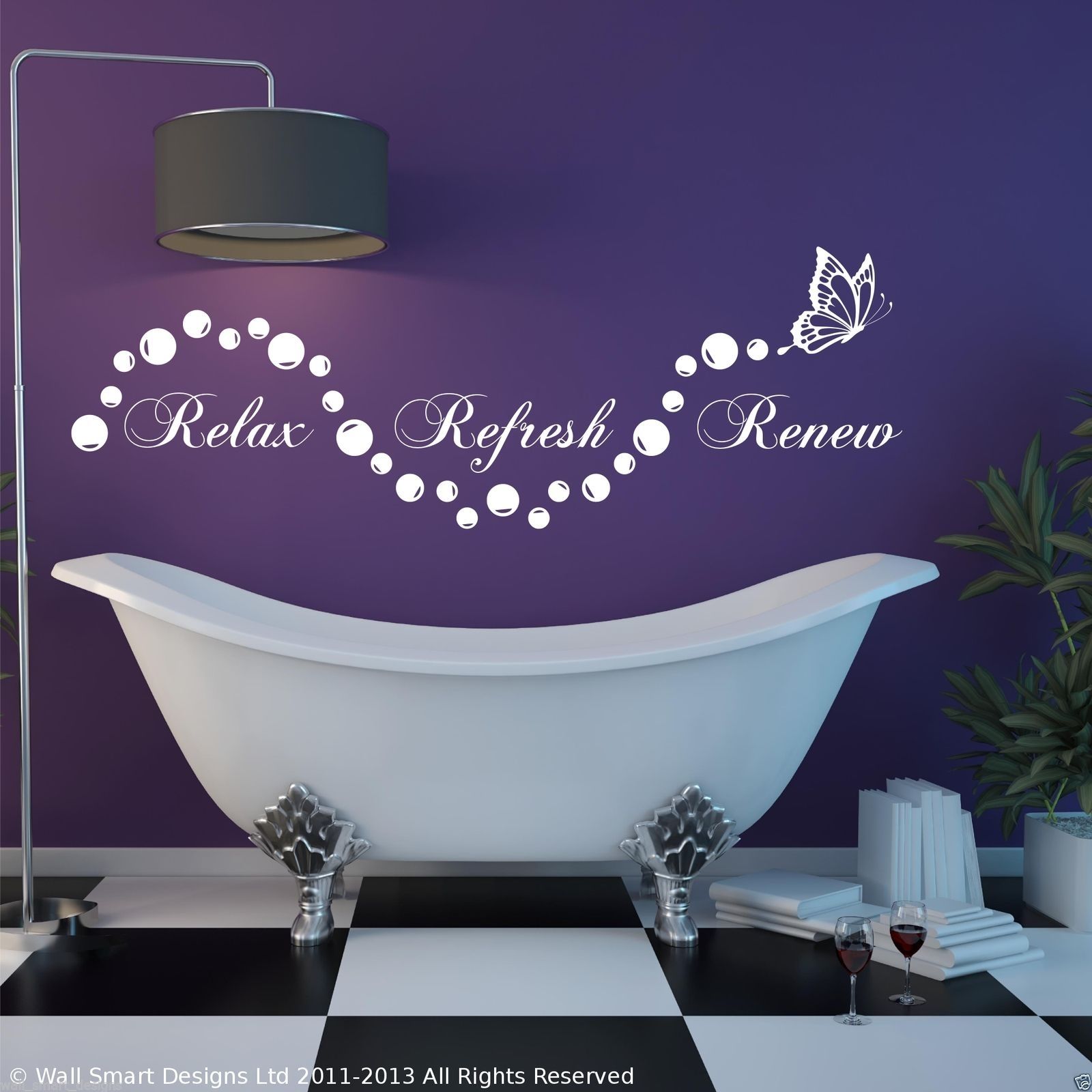 Relax Bathroom Bubbles En Suite Wall Art Sticker Quote Decal Stencil In Relax Wall Art (View 3 of 20)