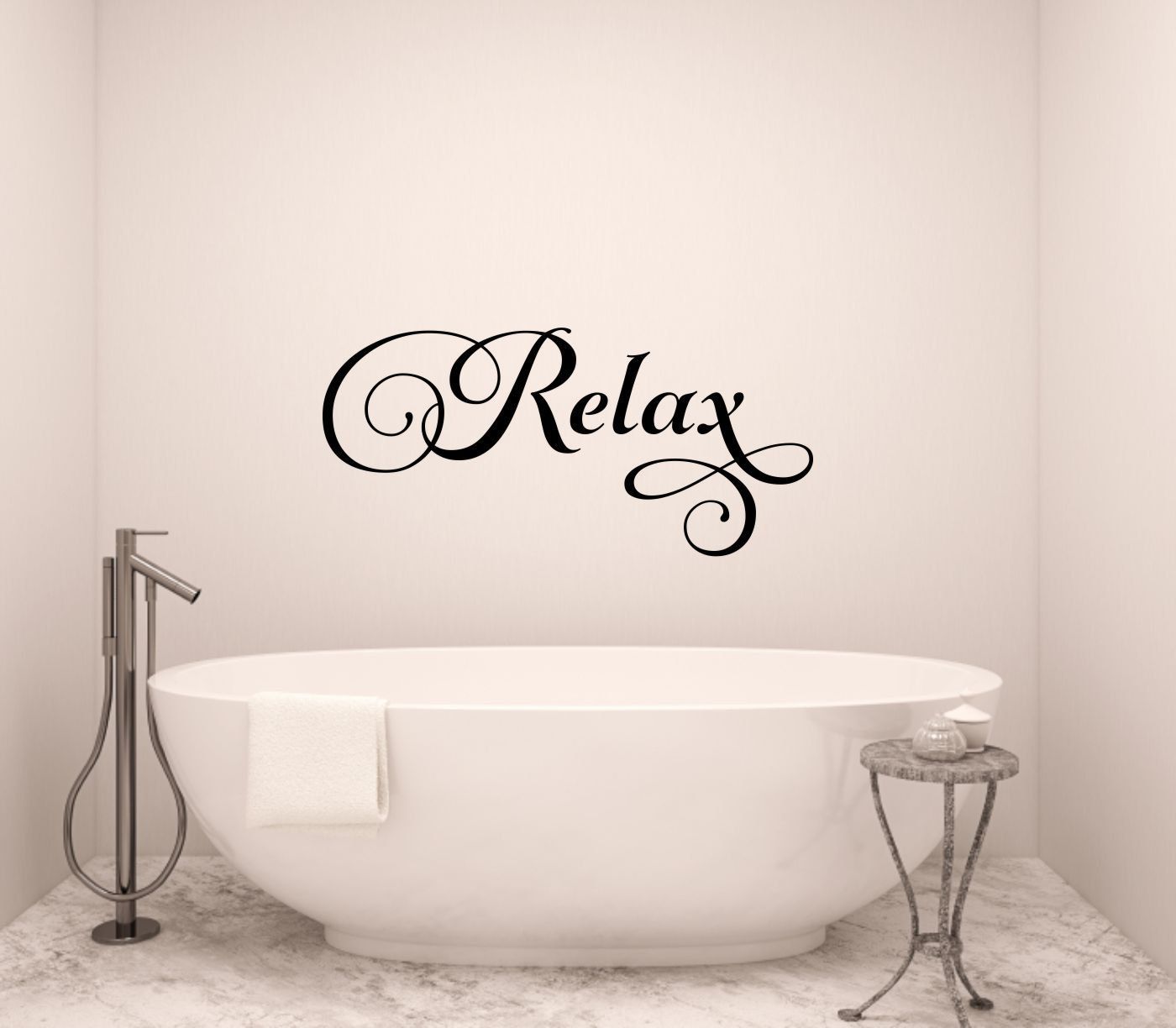 Relax Wall Decal Bathroom Wall Decal Bathroom Vinyl Decal Bathroom For Relax Wall Art (Photo 2 of 20)