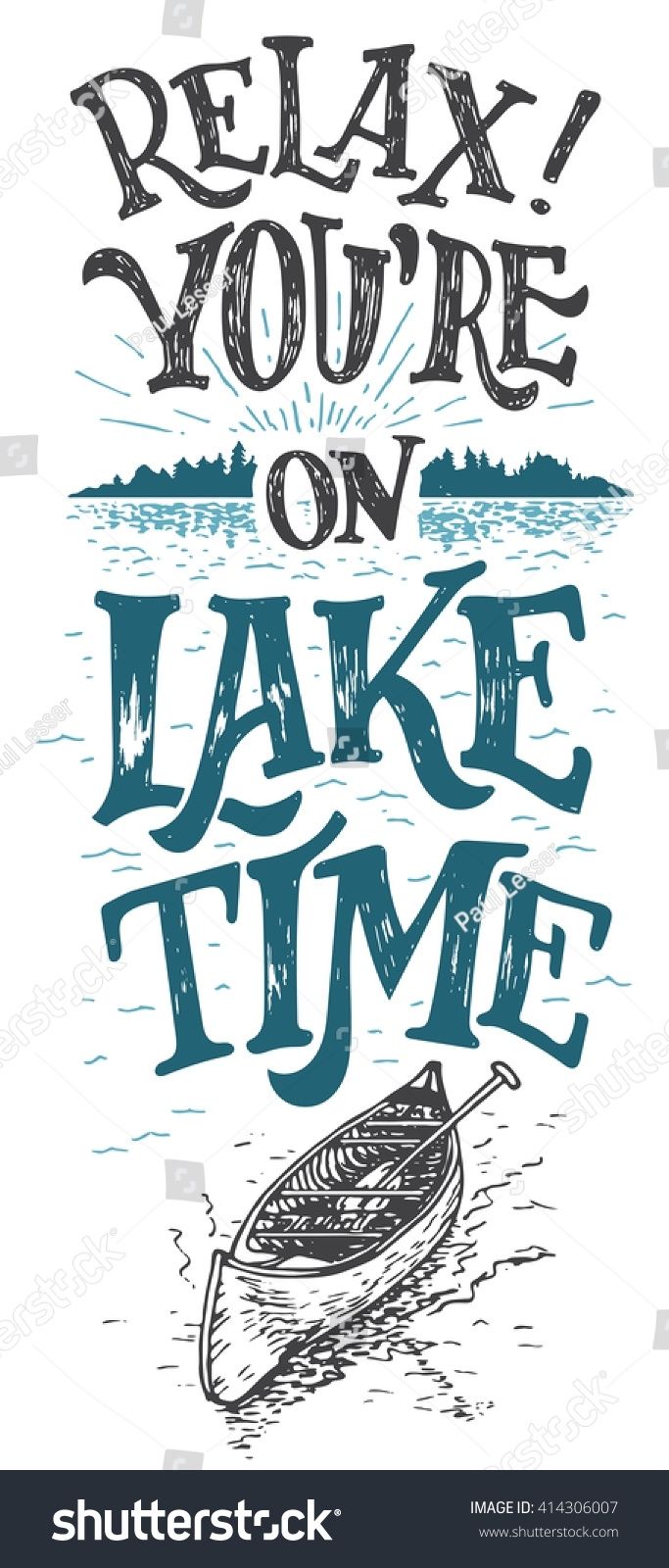 Relax Youre On Lake Time Lake Stock Vector (royalty Free) 414306007 Regarding Lake House Wall Art (View 19 of 20)