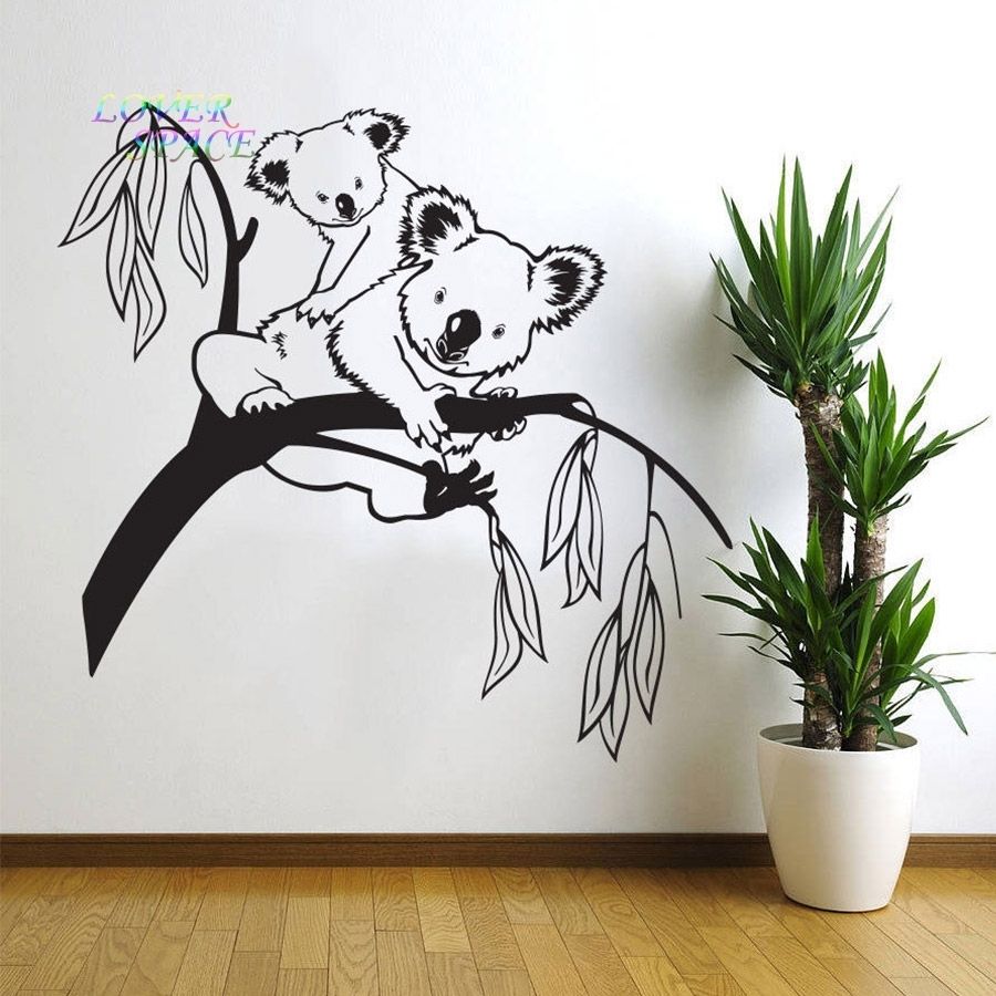 Removable Tree Branches Koala Bear Baby Nursery Room Wall Decal Art Inside Wall Sticker Art (View 5 of 20)