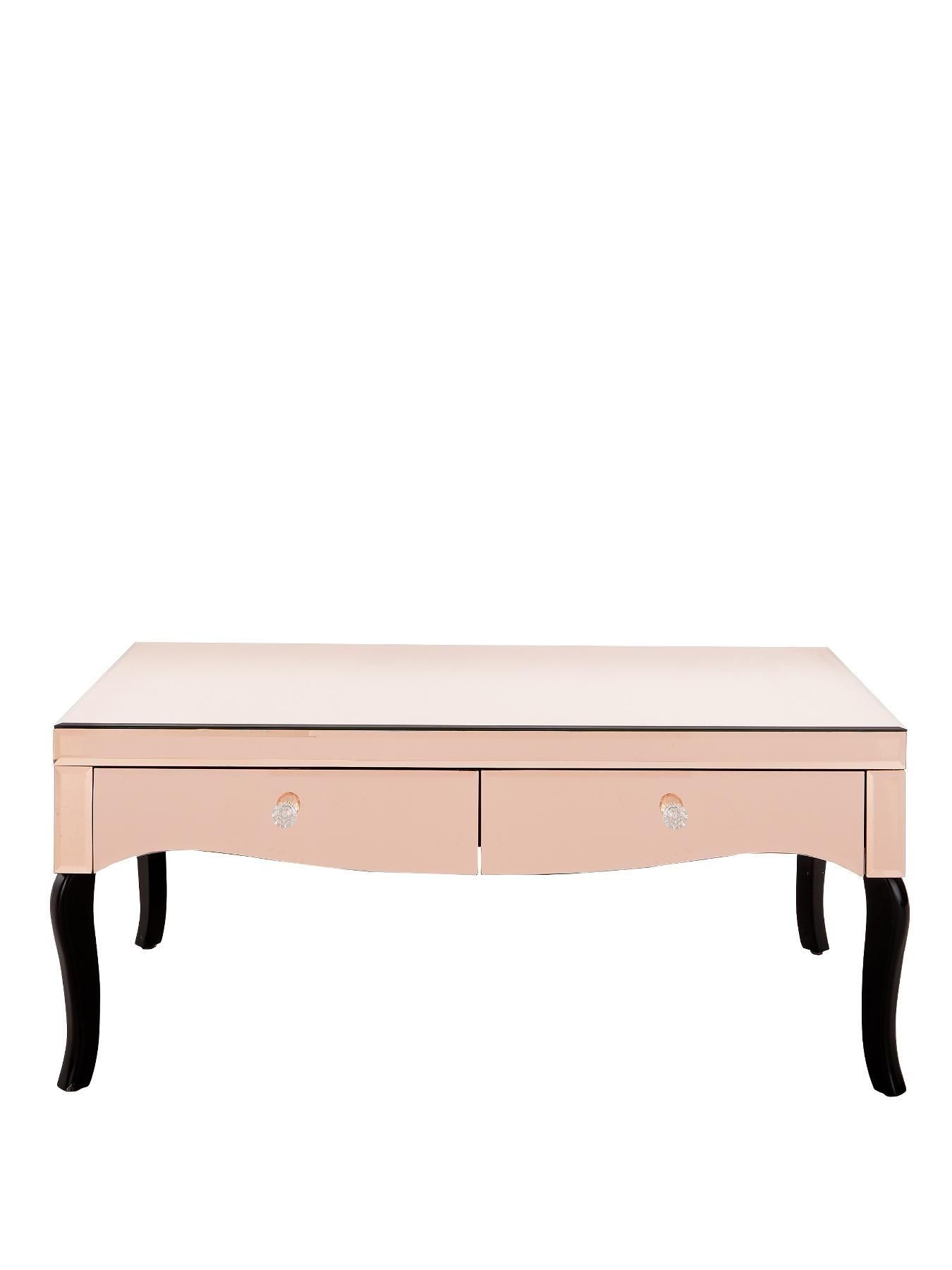 Renee Mirrored Coffee Table In Rose Gold Or Silverdisplaying All The In Contemporary Curves Coffee Tables (View 12 of 30)