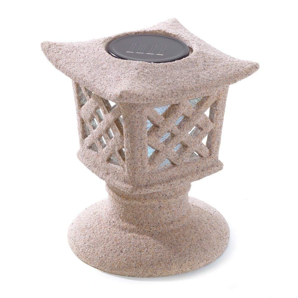 Rock Stone Pagoda Chinese Japanese Zen Garden Solar Outdoor Path Led Within Outdoor Japanese Lanterns For Sale (View 20 of 20)