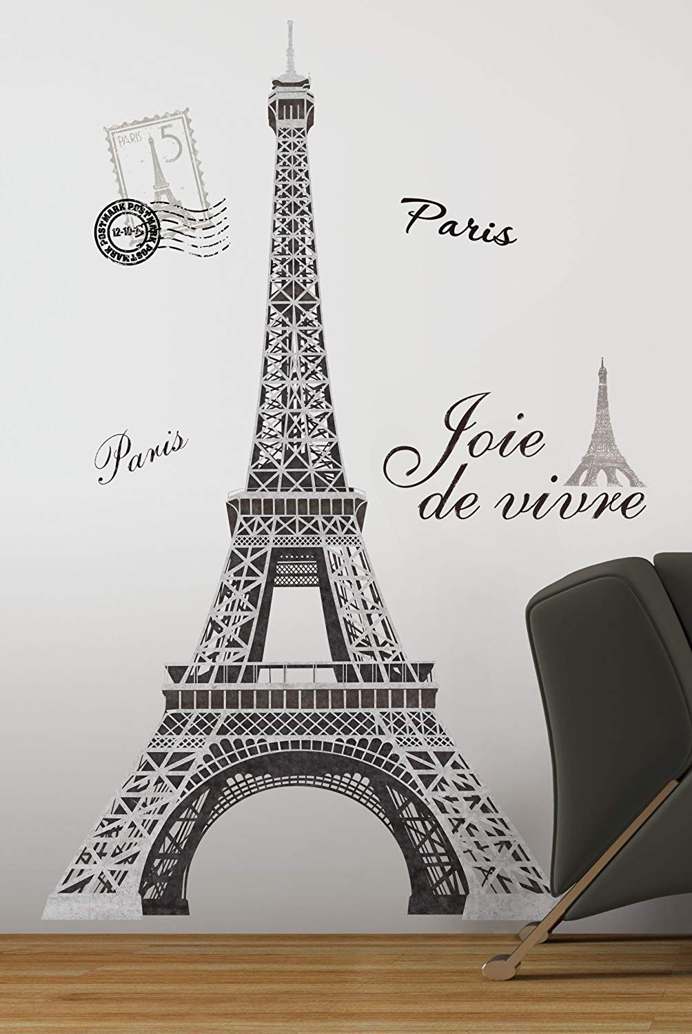 Roommates Rmk1576gm Eiffel Tower Peel And Stick Giant Wall Decal Pertaining To Eiffel Tower Wall Art (View 1 of 20)