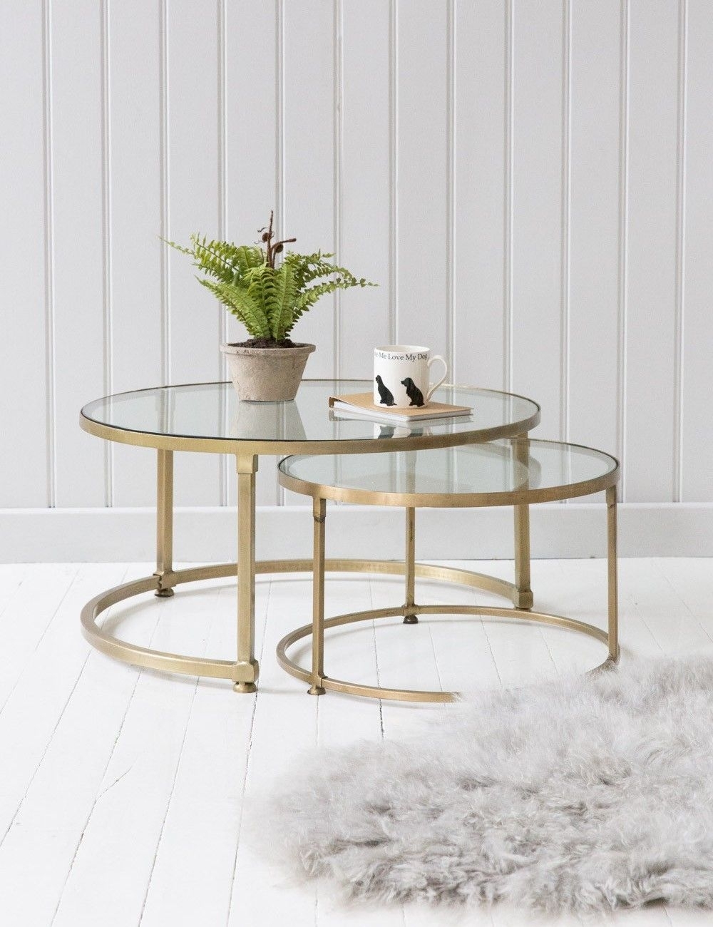 Round Glass Coffee Tables Home For You Gold Nesting Table Nesting Pertaining To Stack Hi Gloss Wood Coffee Tables (Photo 1 of 30)