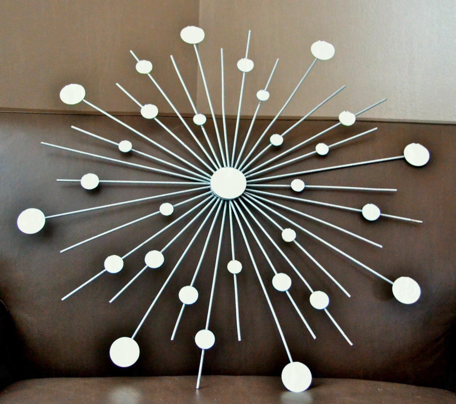 Round Wall Decor Metal Decorative Mirrors Atomic Starburst Plate With Round Wall Art (Photo 18 of 20)
