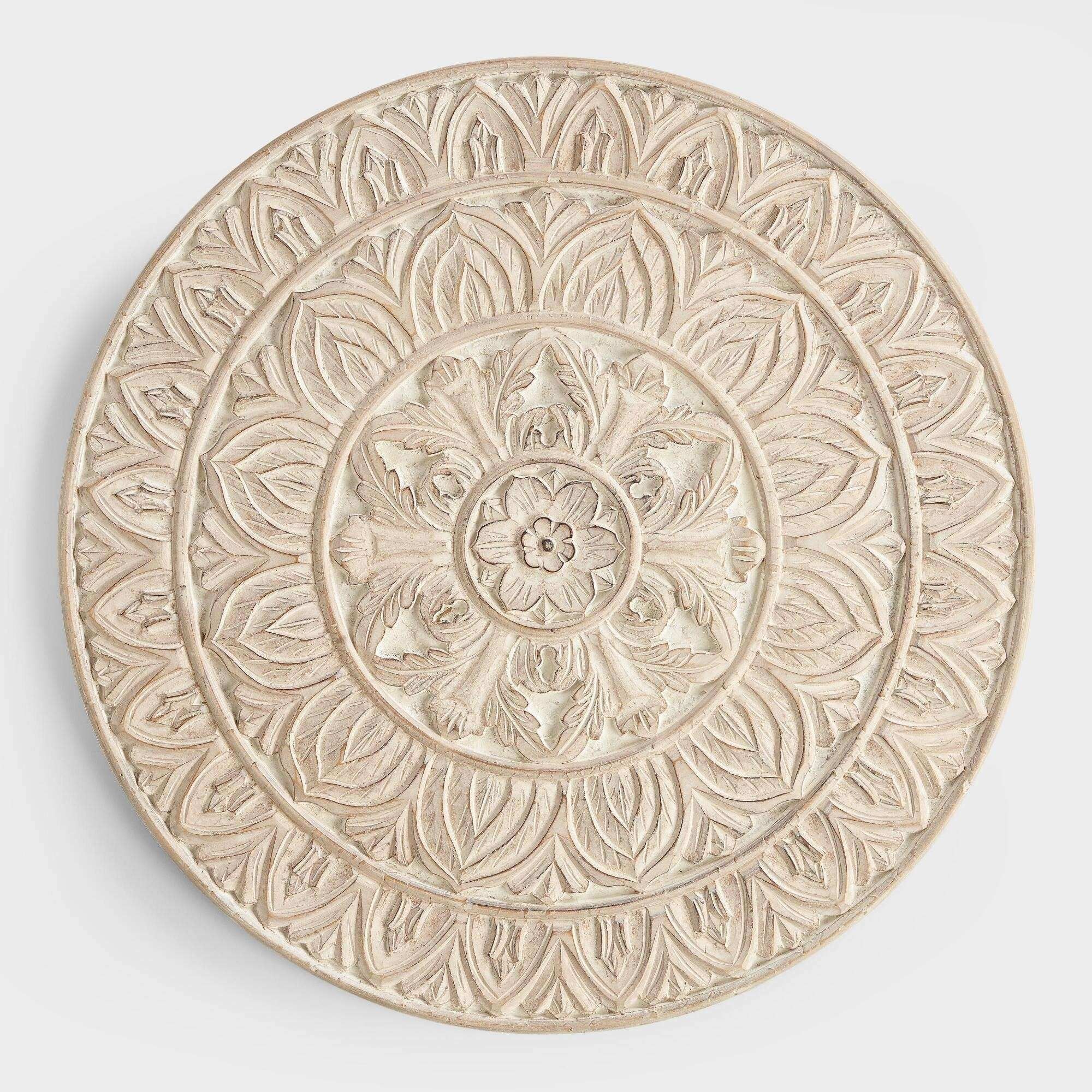 Round Wood Wall Art Best Of Whitewashed Round Wood Shaila Wall Decor With Regard To Round Wood Wall Art (View 3 of 20)