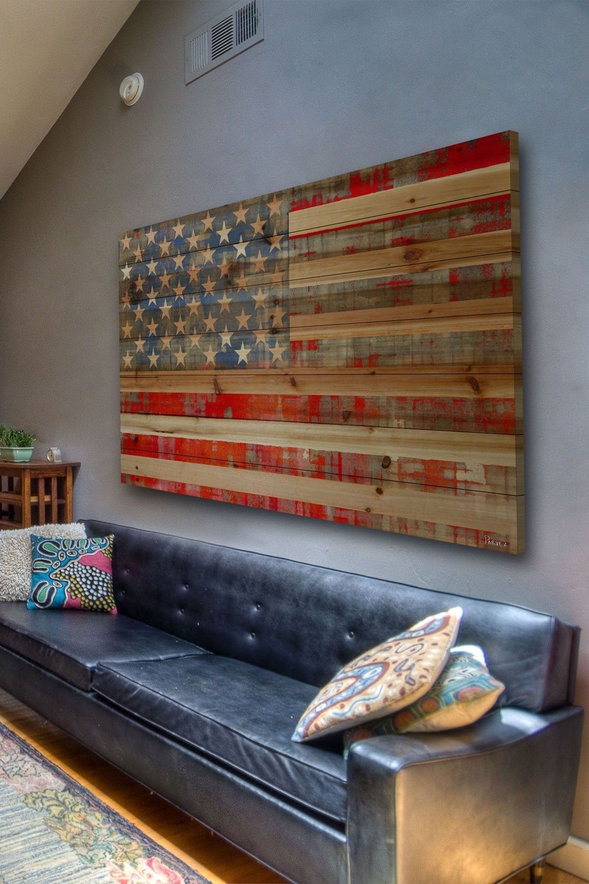 Rustic American Flag Decor Maybe For A Basement Or Lake House Inside Wooden American Flag Wall Art (View 2 of 20)