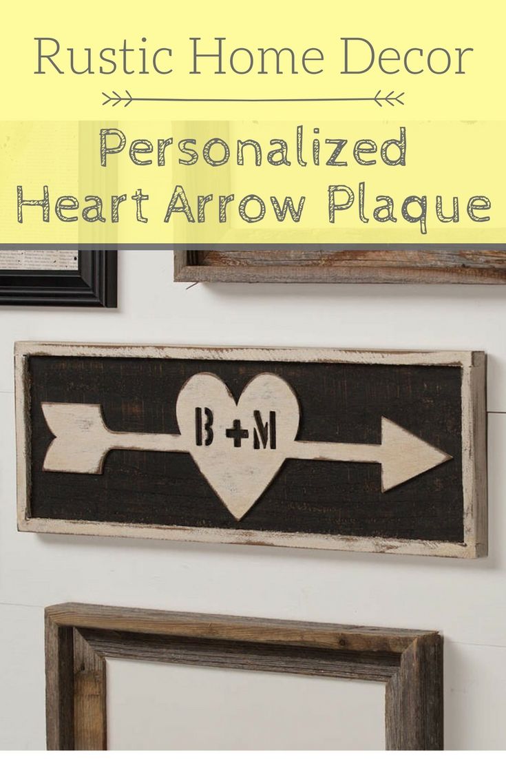 Rustic Personalized Wooden Heart Arrow Wall Decor (View 20 of 20)