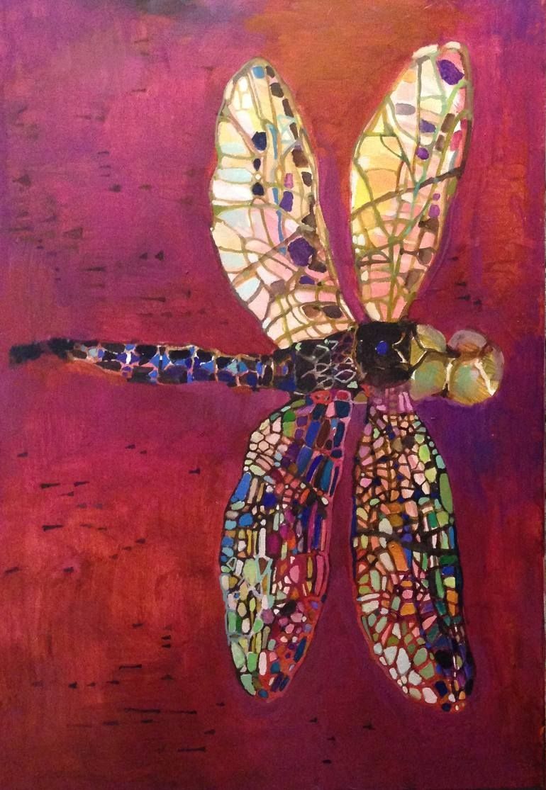 Saatchi Art: Dragonfly Paintingolga Zelinskaya With Regard To Dragonfly Painting Wall Art (View 13 of 20)