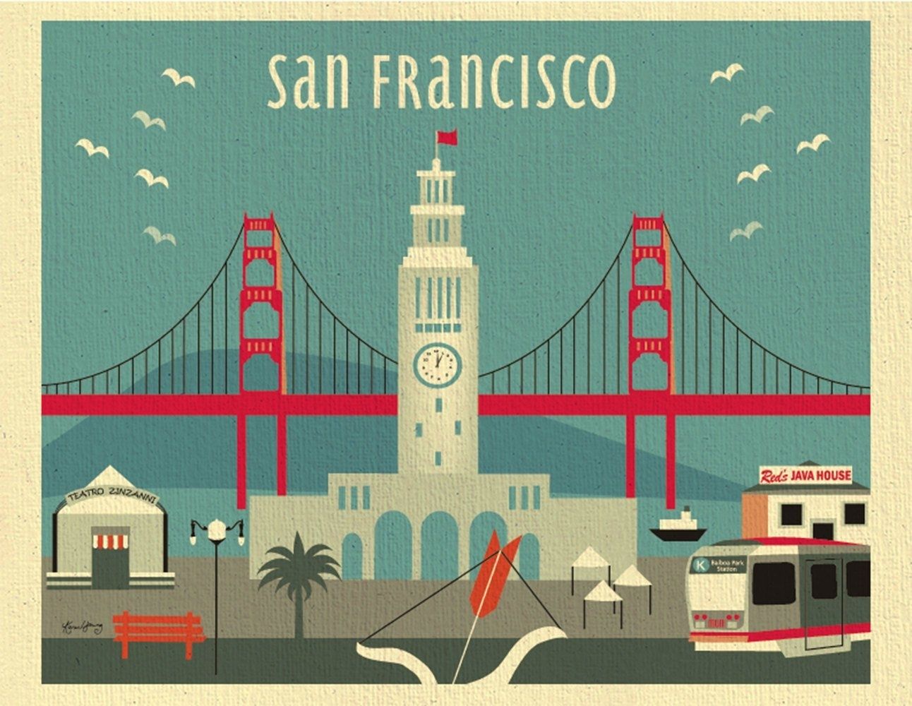 San Francisco Art Print San Francisco Skyline Wall Art | Etsy In San Francisco Wall Art (View 15 of 20)