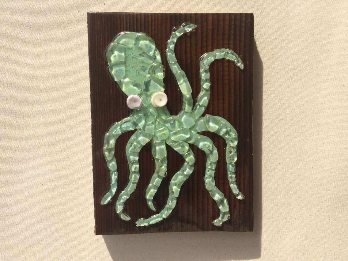 Sea Glass Wall Art Luxury Sea Glass Art Octopus Wall Decor Sea Glass Within Octopus Wall Art (Photo 10 of 20)
