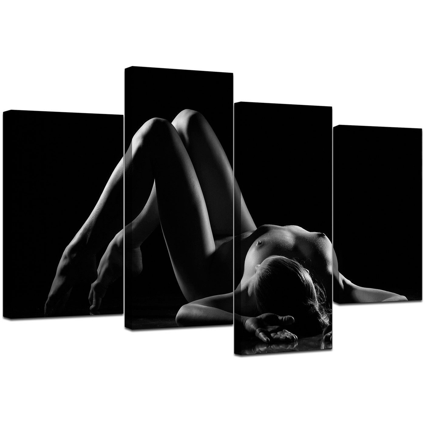 Sensual Canvas Art In Black & White For Your Bedroom With Black Wall Art (Photo 19 of 20)