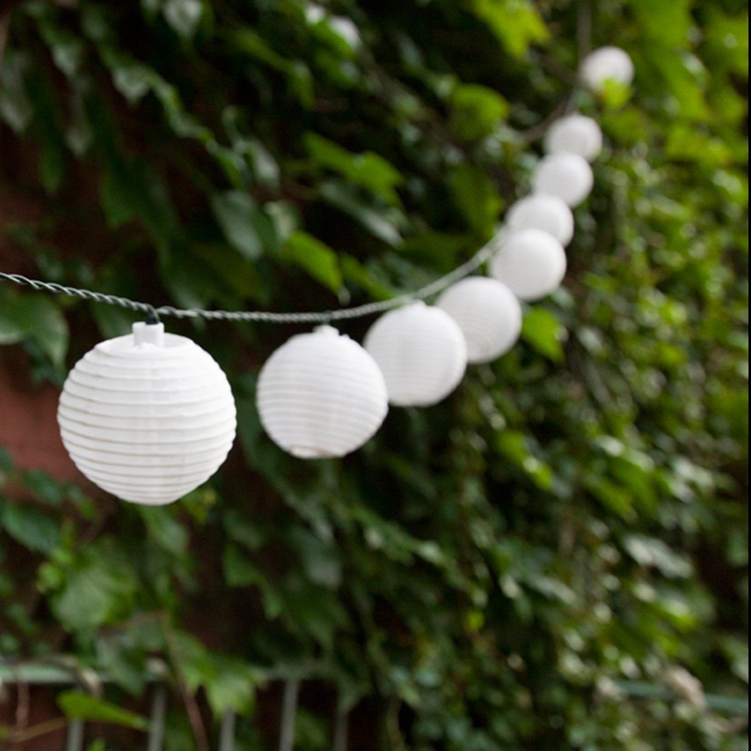 Set Of 10 White Indoor/outdoor Mini Oriental Style Nylon Lantern In Outdoor Nylon Lanterns (View 17 of 20)