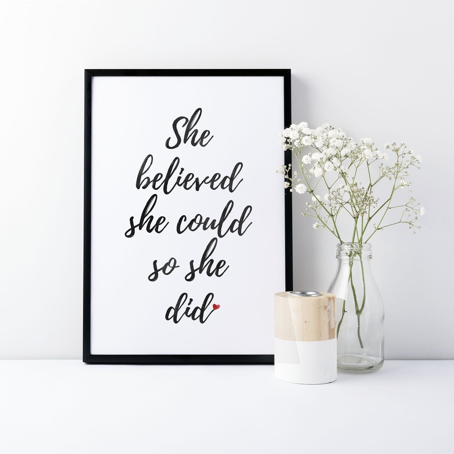 She Believed She Could So She Did' Quote Print Wall Art – Devon Boutique Regarding She Believed She Could So She Did Wall Art (Photo 1 of 20)