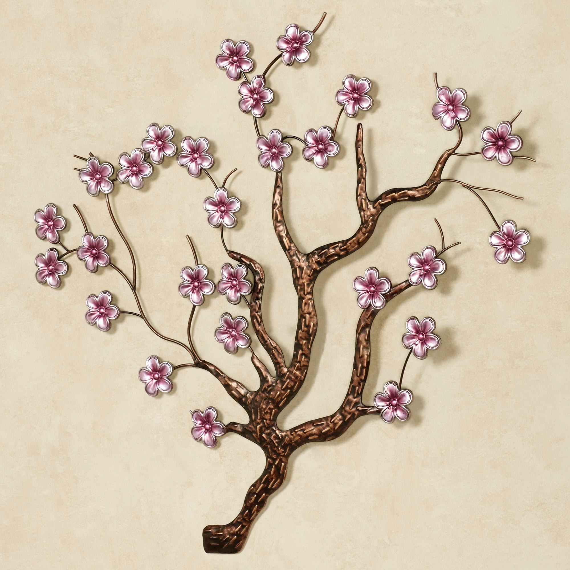 Shimmering Cherry Blossoms Metal Wall Art For Cherry Blossom Wall Art (Photo 17 of 20)