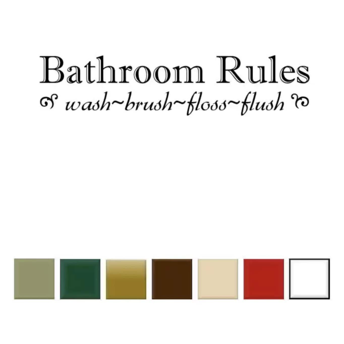 Shop Bathroom Rules' Vinyl Wall Art Decal – Free Shipping On Orders For Bathroom Rules Wall Art (View 19 of 20)